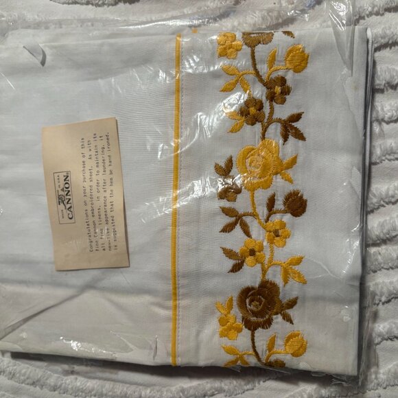 Vintage Cannon Royal Combspun Percale Full Flat Sheet + 2 Pillow Case Cotton - Picture 3 of 7